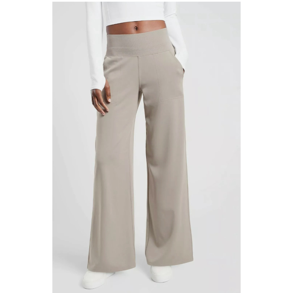 Athleta Womens Tan Bluff Gray Venice Wide Leg Pant High Rise Size 3X New